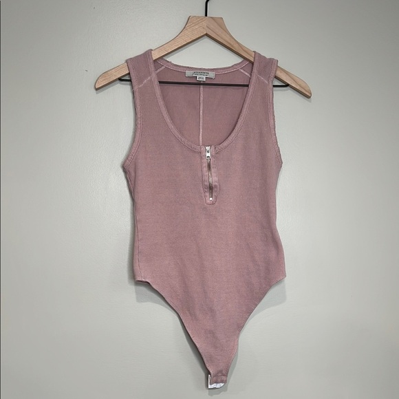 All Saints Pink Tank Bodysuit with Zipper US 8 - Picture 1 of 5